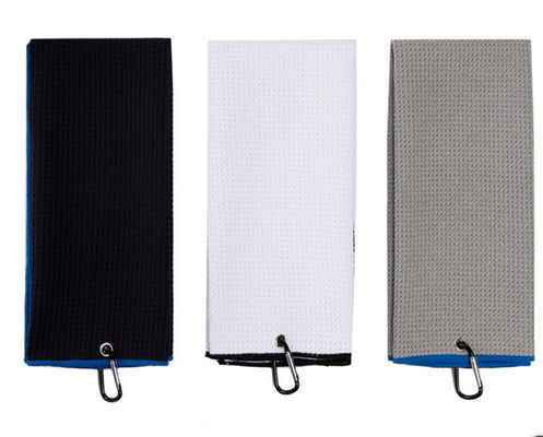 Custom Printed Logo Microfiber Golf Towel with Waffle Design and Hook 30*50cm/40*60cm
