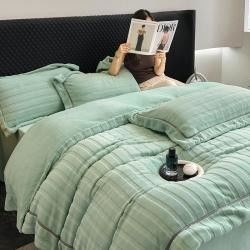 Customized Logo Custom Christmas Embroidery Washed Cotton Silk Four Pieces Bedding Set