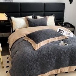 Customized Logo Custom Christmas Embroidery Washed Cotton Silk Four Pieces Bedding Set