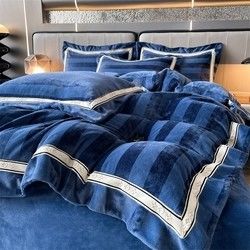 Customized Logo Custom Christmas Embroidery Washed Cotton Silk Four Pieces Bedding Set