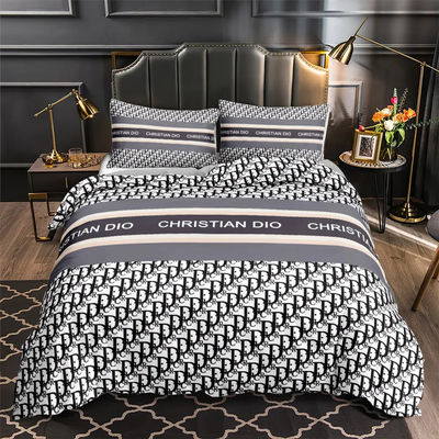 Christmas Gift Luxury Super Soft 100% Polyester 4 Piece Bedding Set Geometric Pattern