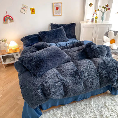 Christmas Luxury Shaggy Super Soft Warm Mink Velvet Duvet Bedding for Autumn Winter