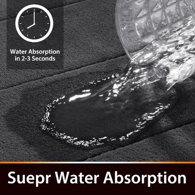 Comfortable and Durable Rectangle Memory Foam Bath Mat Rug 3pcs Bathroom Floor Rugs