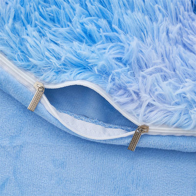 Blue Tie Dye Gradient Luxury Shaggy Duvet Bedding Set with 133x72 Fabric Density