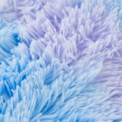 Blue Tie Dye Gradient Luxury Shaggy Duvet Bedding Set with 133x72 Fabric Density