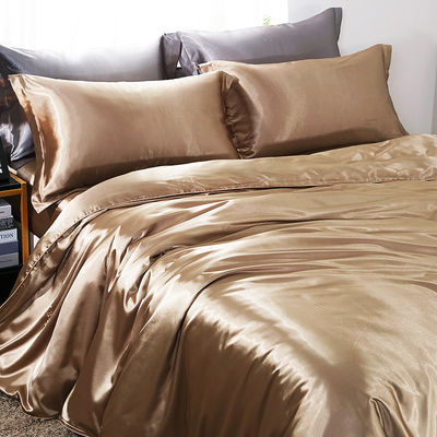 128x68 Fabric Density 100% Pure Silk Satin Duvet Cover Set for Luxury Hotel Bedding