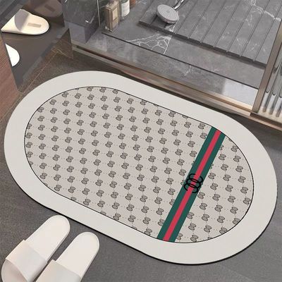 Customized Color Non Slip Bathroom Mat Rug Super Absorbent Stain Resistant PVC Bathmat