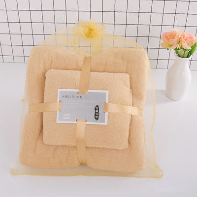 Rectangle Coral Fleece Bath Towel Set for SPA Home Gift Thick Absorbent Polyester Towel