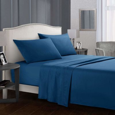 100% Polyester Brushed Pongee Microfiber Bed Sheet Set for Hotel All-Season Bedding