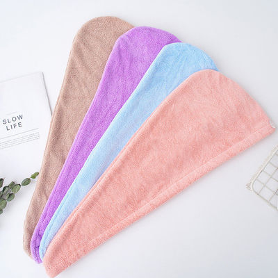 All Ages Bath Coral Fleece Dry Hair Hat with Polyester Fiber Absorbent Towel