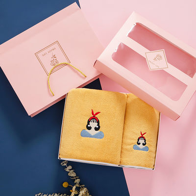 Home Microfiber Towel Set with Custom Embroidery Logo in Gift Box and Multi-Color Options