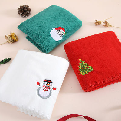 Accompanied by Hand Gift Soft and Absorbent Christmas Towel in Coral Velvet for Year