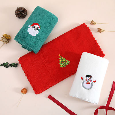 Accompanied by Hand Gift Soft and Absorbent Christmas Towel in Coral Velvet for Year