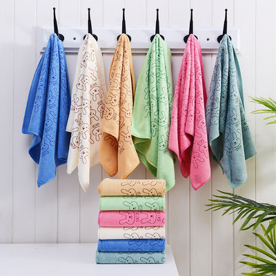 Quick-Dry 35*75cm Rectangle Microfiber Printing Towel for Face Washing Polyester Fiber