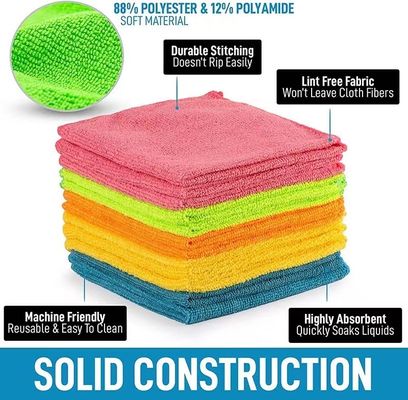 Absorbent and Soft Microfiber Washing Cloths Custom Package Logo Rectangle Shape