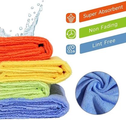 Absorbent and Soft Microfiber Washing Cloths Custom Package Logo Rectangle Shape