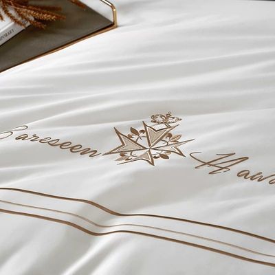 Custom Cotton Hotel Bedding Set with Percale European Style and Luxury Embroidery Logo