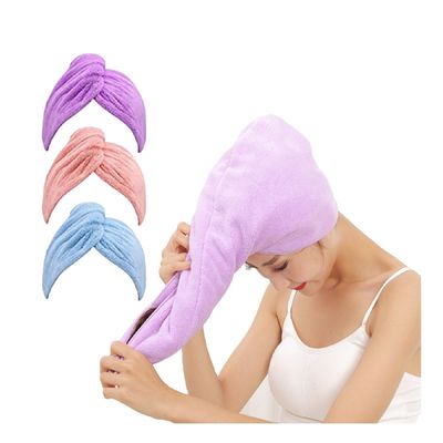 Customized Printing Designs Elastic Microfiber Turban Towel Wrap for Hair Shower Drying