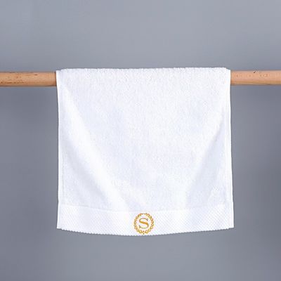 Child-Proof White Hotel Towel Set with Pure Cotton Embroidered Personalization