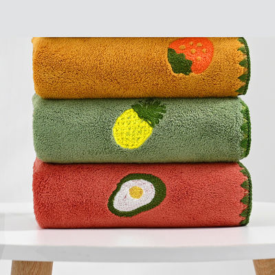 Upgrade Your Towel Collection with this Full Screen Embroidered Coral Velvet Towel