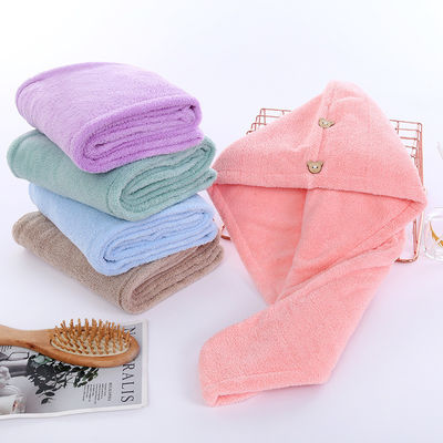 Custom Solid Color Hair Towel in Soft Absorbent Fabric for Quick-drying and Thickened