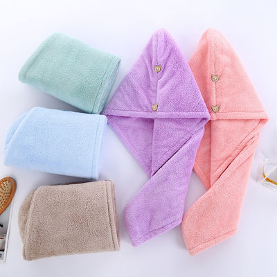 Custom Solid Color Hair Towel in Soft Absorbent Fabric for Quick-drying and Thickened