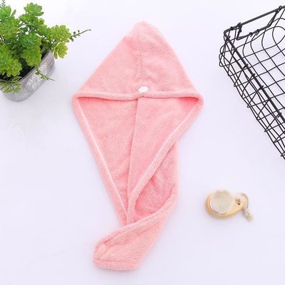 Custom Solid Color Hair Towel in Soft Absorbent Fabric for Quick-drying and Thickened