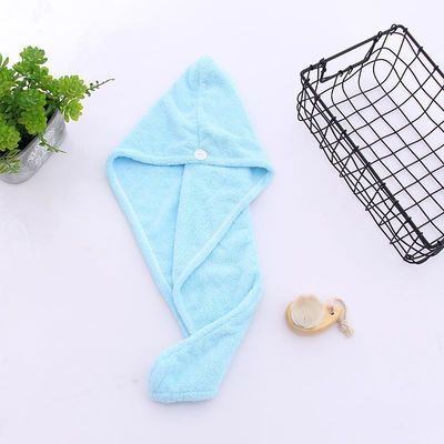 Custom Solid Color Hair Towel in Soft Absorbent Fabric for Quick-drying and Thickened