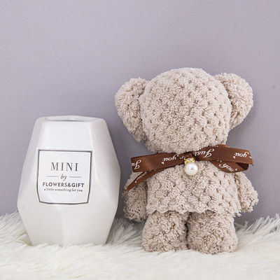 Pineapple Bear Towel Solid Color Cute Rabbit Bear Shaped Coral Fleece Hand Towel for Home