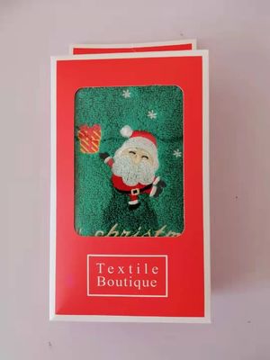 ALL Age Christmas Towels Pure Cotton Face Towels in 2 Gift Boxes for Gifts and ALL Ages