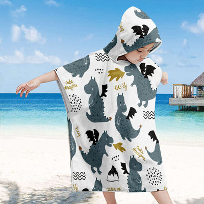 Animal Print Pattern Microfiber Beach Towel for Kids Sunscreen Protection and Comfort