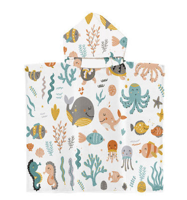 Animal Print Pattern Microfiber Beach Towel for Kids Sunscreen Protection and Comfort