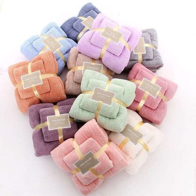 Super Absorbent Hypoallergenic Rectangle Coral Fleece Microfiber Bath Towel for Gift
