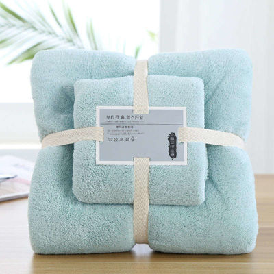 Super Absorbent Hypoallergenic Rectangle Coral Fleece Microfiber Bath Towel for Gift