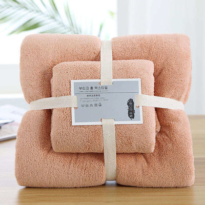 Super Absorbent Hypoallergenic Rectangle Coral Fleece Microfiber Bath Towel for Gift