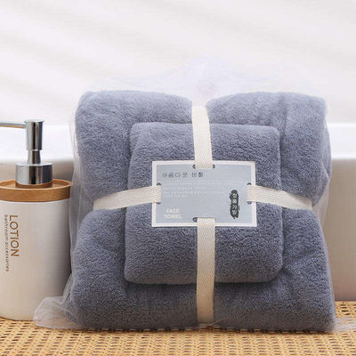 Super Absorbent Hypoallergenic Rectangle Coral Fleece Microfiber Bath Towel for Gift