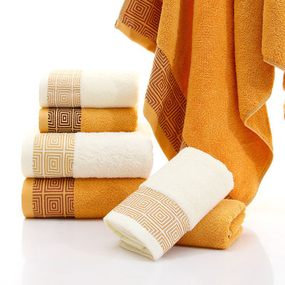 Ultra Soft Bamboo Cotton Hotel Towels Customized for Adults Woven Solid Color
