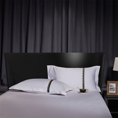 Home Custom 100% Cotton Satin Wide strip 60s Jet White Embroidery Luxury Duvet Cover Set