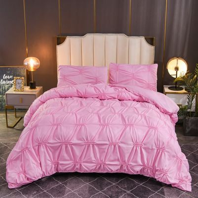 100% Polyester Solid Color Fern Flower Craft Duvet Bedding Set for Homeuse Plain Style