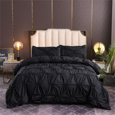 100% Polyester Solid Color Fern Flower Craft Duvet Bedding Set for Homeuse Plain Style