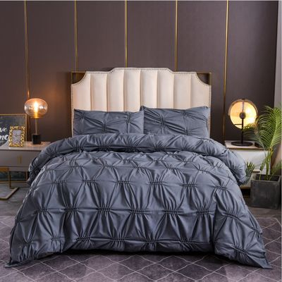 100% Polyester Solid Color Fern Flower Craft Duvet Bedding Set for Homeuse Plain Style