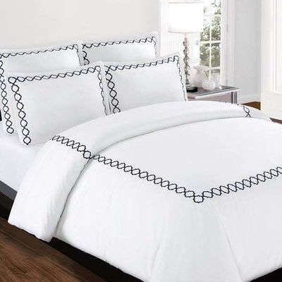 Nantong Luxury Duvet Bedding Sets With Stitch Embroidery Covers For King Size Bed