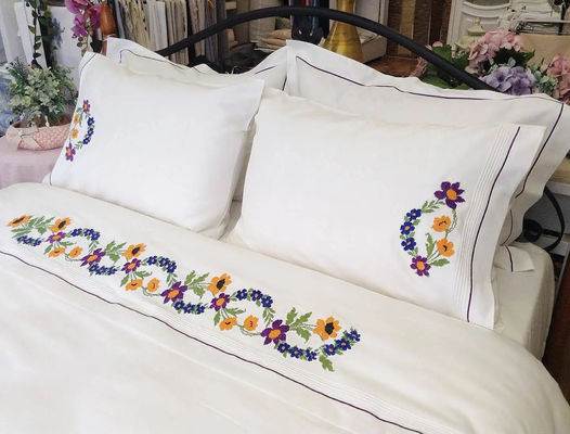 Nantong Luxury Duvet Bedding Sets With Stitch Embroidery Covers For King Size Bed
