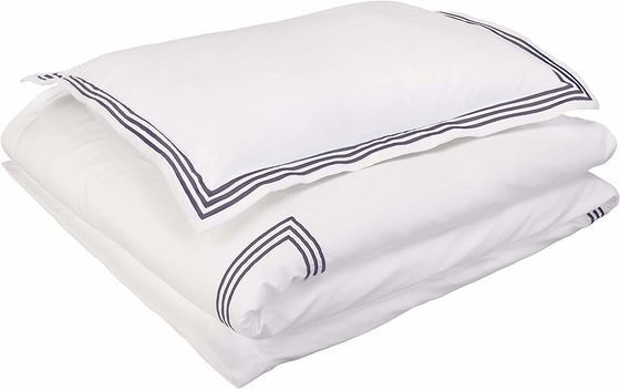 128x68 Fabric Density Embroidery White Comforter Sets Duvet Cover for Hotel Bedding