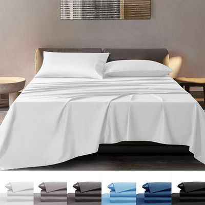 Soft Pure Bamboo Flat Bed Sheet With Deep Pockets Comforters Set Queen Bedding for Home