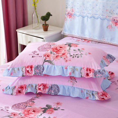 Hotel Style Double Lace Bed Sheets with Bed Skirt Duvet Cover Waterproof Bedding Set