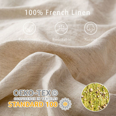 Sustainable 100% Natural Pure Flax Linen Hemp 170 Gsm Linen Duvet Cover Bedding Set