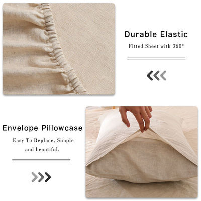 Sustainable 100% Natural Pure Flax Linen Hemp 170 Gsm Linen Duvet Cover Bedding Set