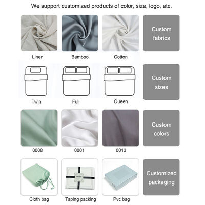 Sustainable 100% Natural Pure Flax Linen Hemp 170 Gsm Linen Duvet Cover Bedding Set