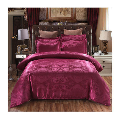 Oeko-tex Certified Europe Style Jacquard Satin Silk Comforter Sets for Hotel Bedding